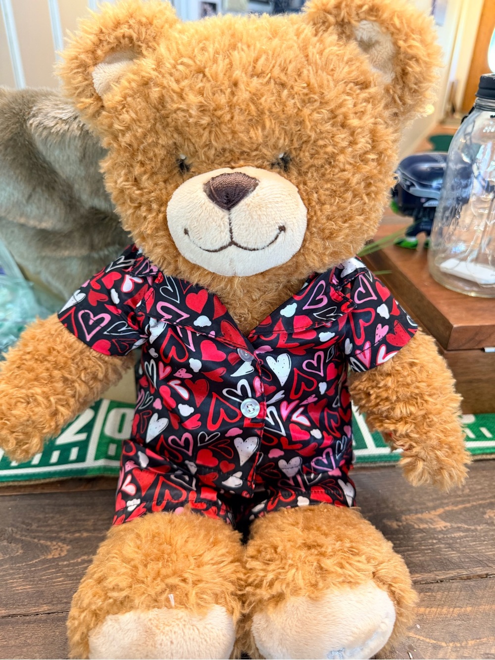 Build-A-Bear Bearlieve Animatronic Bear Plush with Satin Heart Pajamas Set EUC🐻